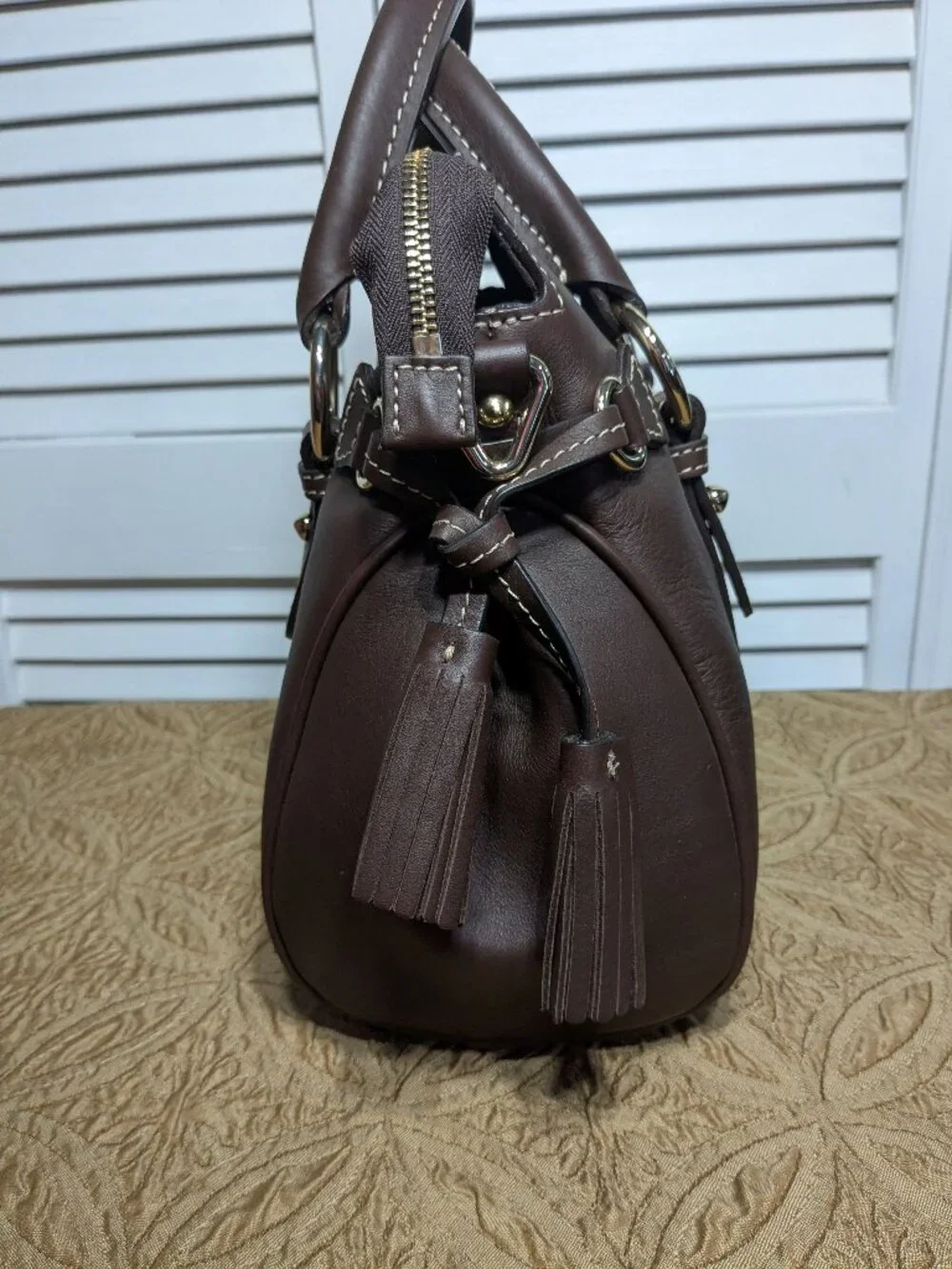 Dooney & Bourke Leather Satchel Dark Brown